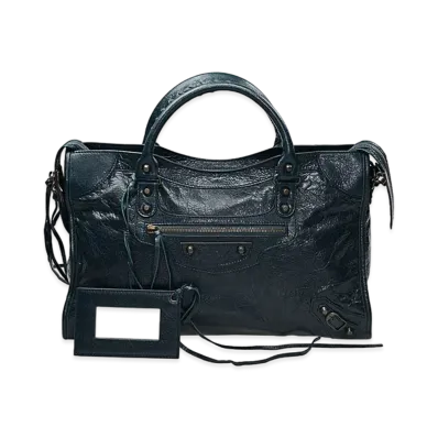 BALENCIAGA Handbag Lambskin "Dark Green"