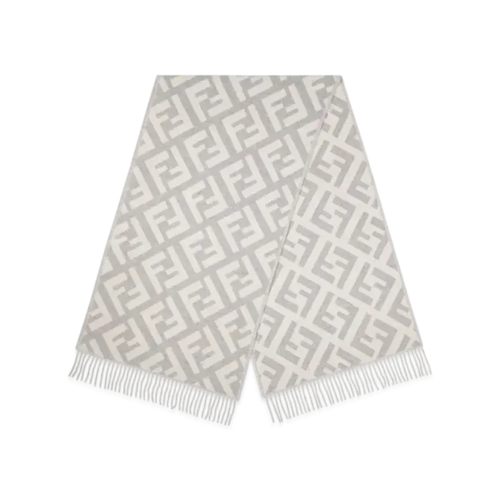 FENDI Cashmere Muffler FF Scarf "Gray"