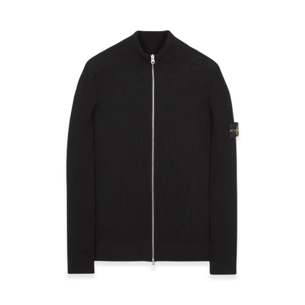 Stone Island 519C2 Wool Zipped Cardigan - 22FW "Black"