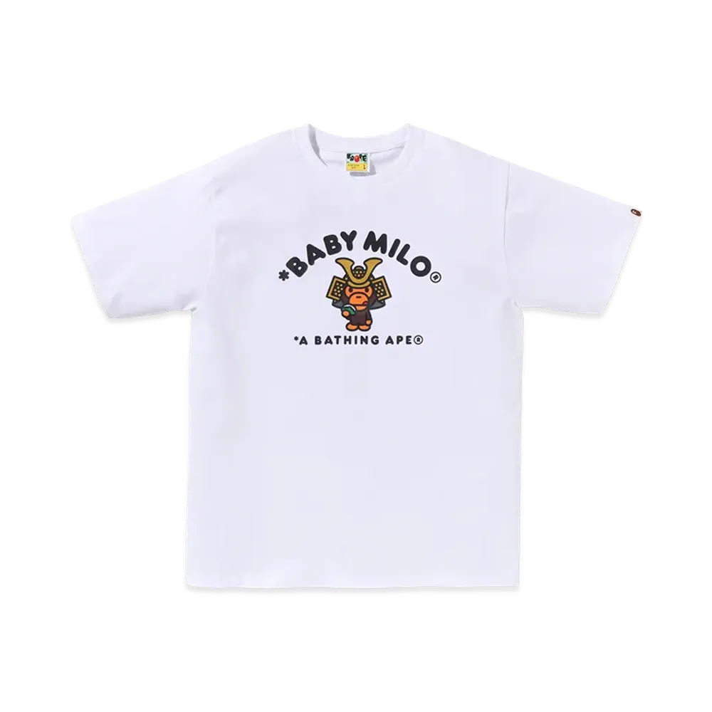A BATHING APE Kids Kabuto Baby Milo College Tee "White"