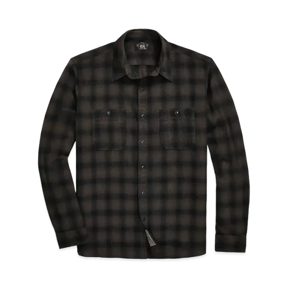 RRL Ralph Lauren Check Cambus Work Shirt #1 "Black"