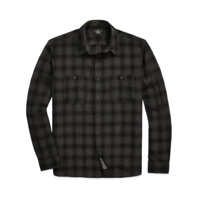 RRL Ralph Lauren Check Cambus Work Shirt #1 "Black"