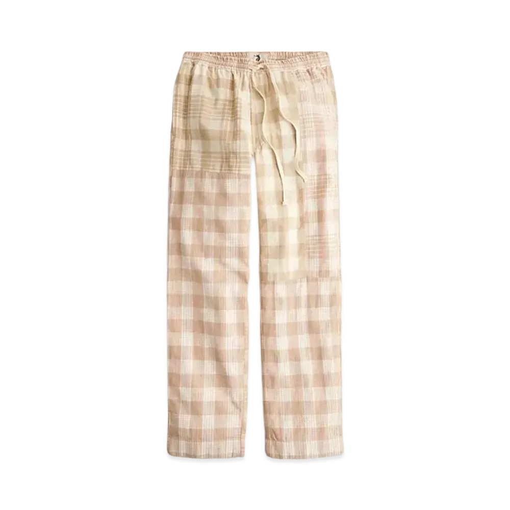 UNION x J.Crew Drawstring Pant In Sashiko Plaid Cotton Blend "Millo Sashiko/Gold"