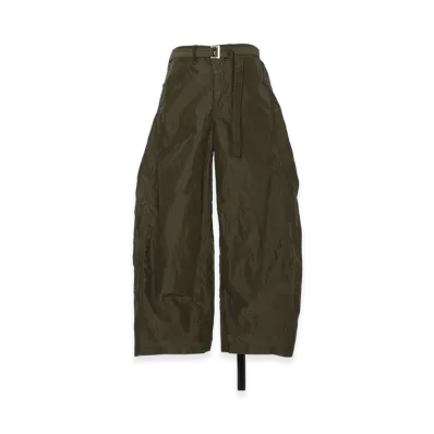 sacai Treated Nylon Twill Pants "Dark Khaki"