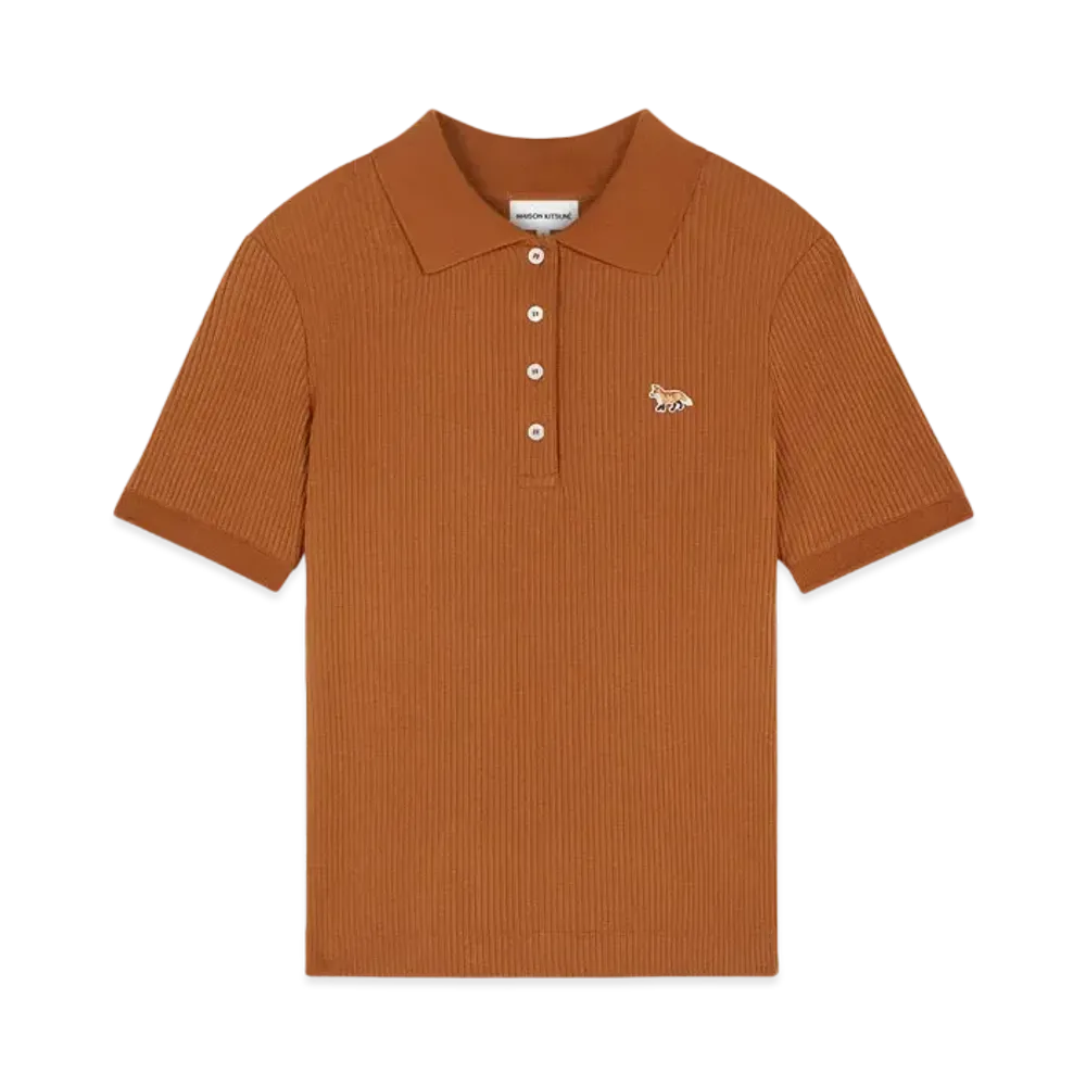 Maison Kitsune Fine Rib Polo "Tobacco"