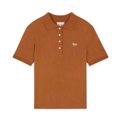 Maison Kitsune Fine Rib Polo "Tobacco"