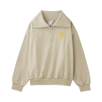 X-Girl Prep Logo Half Zip Sweat Top "Beige"