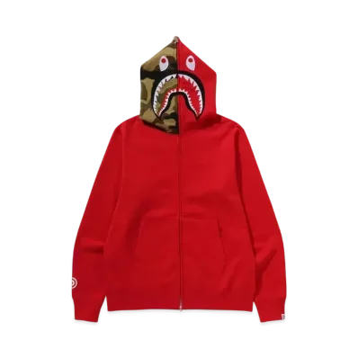 A BATHING APE 1ST Shark Full Zip Hoodie "Red"