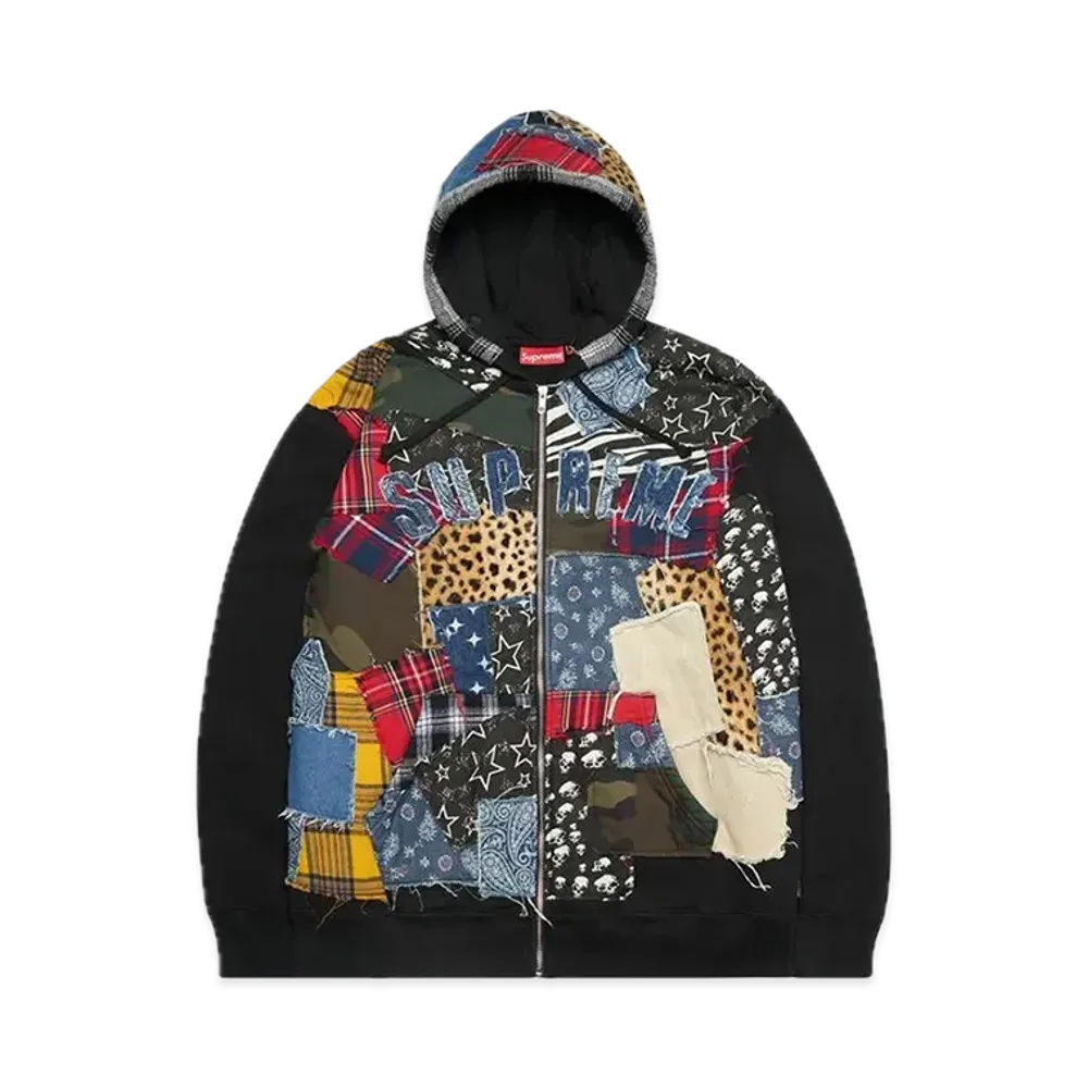 Supreme Patchwork Zip Up Hooded Sweatshirt "Multi"
