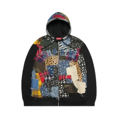 Supreme Patchwork Zip Up Hooded Sweatshirt "Multi"