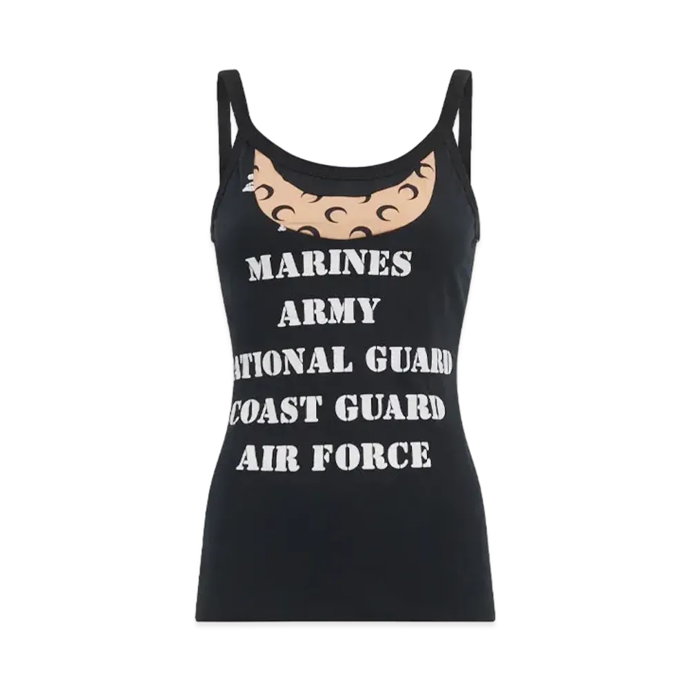 Marine Serre Regenerated Graphic T-Shirt Tank Top "Black #5"