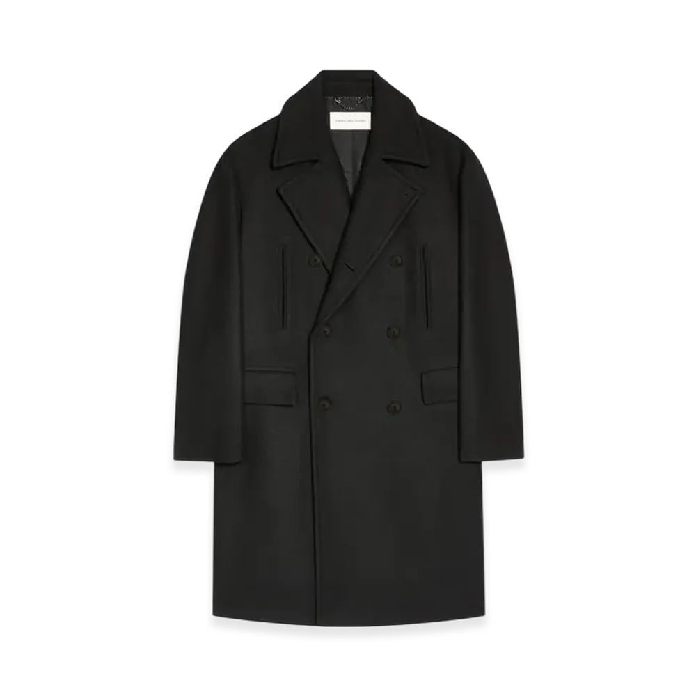 DRIES VAN NOTEN Wool Caban Coat "Black"
