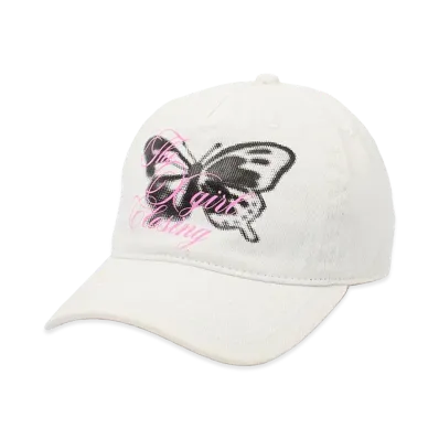 X-Girl Women's Butterfly Script Logo 6Panel Cap "White"