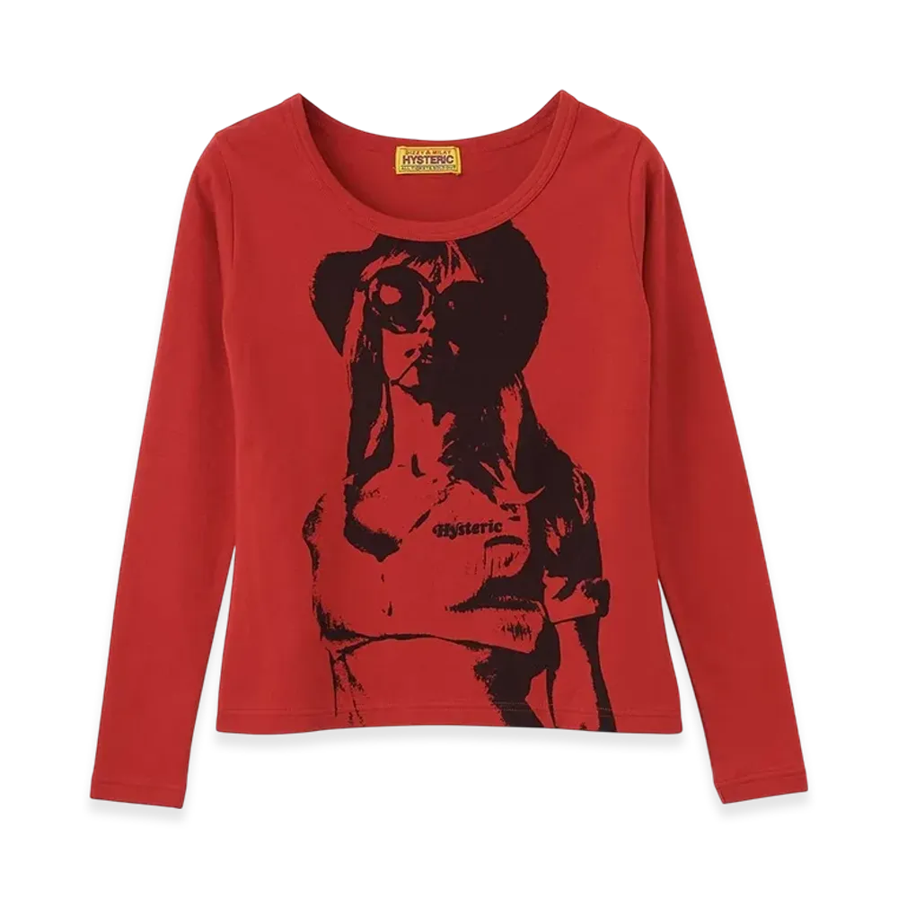 HYSTERIC GLAMOUR Smoke On The Water Chibi T-Shirt "Red"