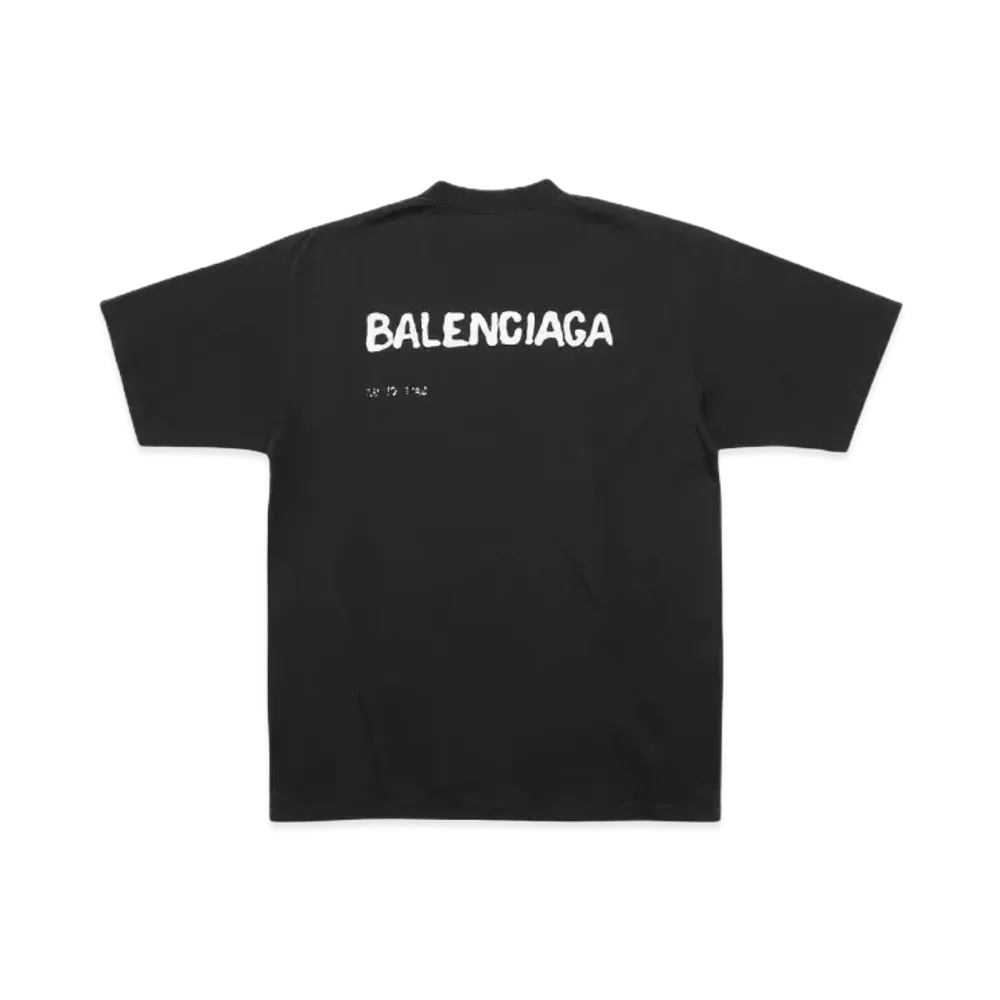 BALENCIAGA Hand Drawn T-shirt Large Fit "Black"