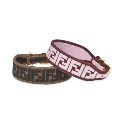 FENDI FF Fabric Bracelet "Pink/Brown"