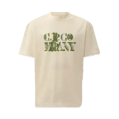 C.P. Company 30/1 Jersey Blurred Logo T-Shirt "Gauze White"