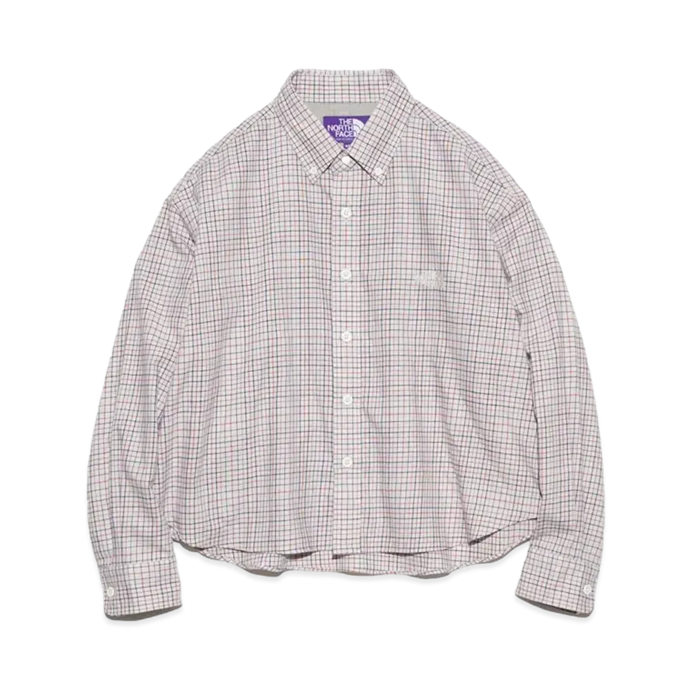 The North Face PURPLE LABEL Button Down Tattersall Field Cropped Shirt "Beige"