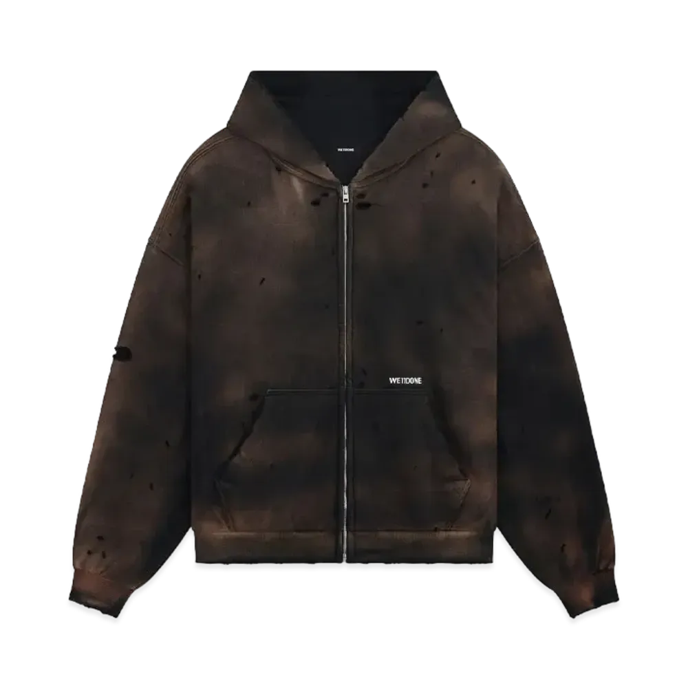 WE11DONE Grunge Zip-up Hoodie "Black"