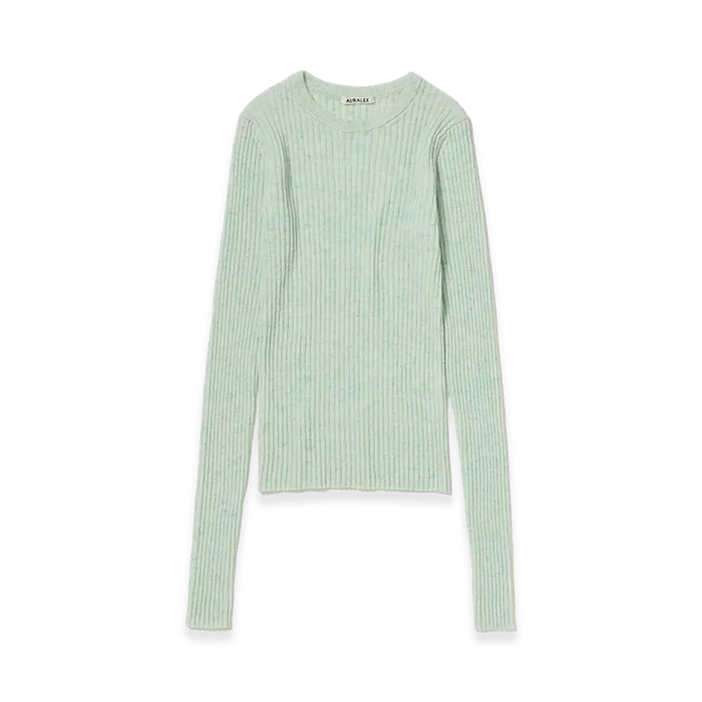 AURALEE Women's Cashmere Nep Knit P/O "Mix Mint"