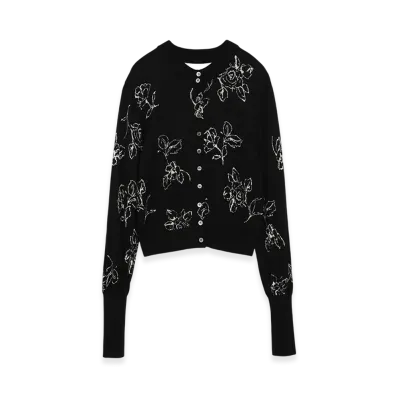 CLANE x Minami Tanaka Thin Flower W Face Cardigan "Black"