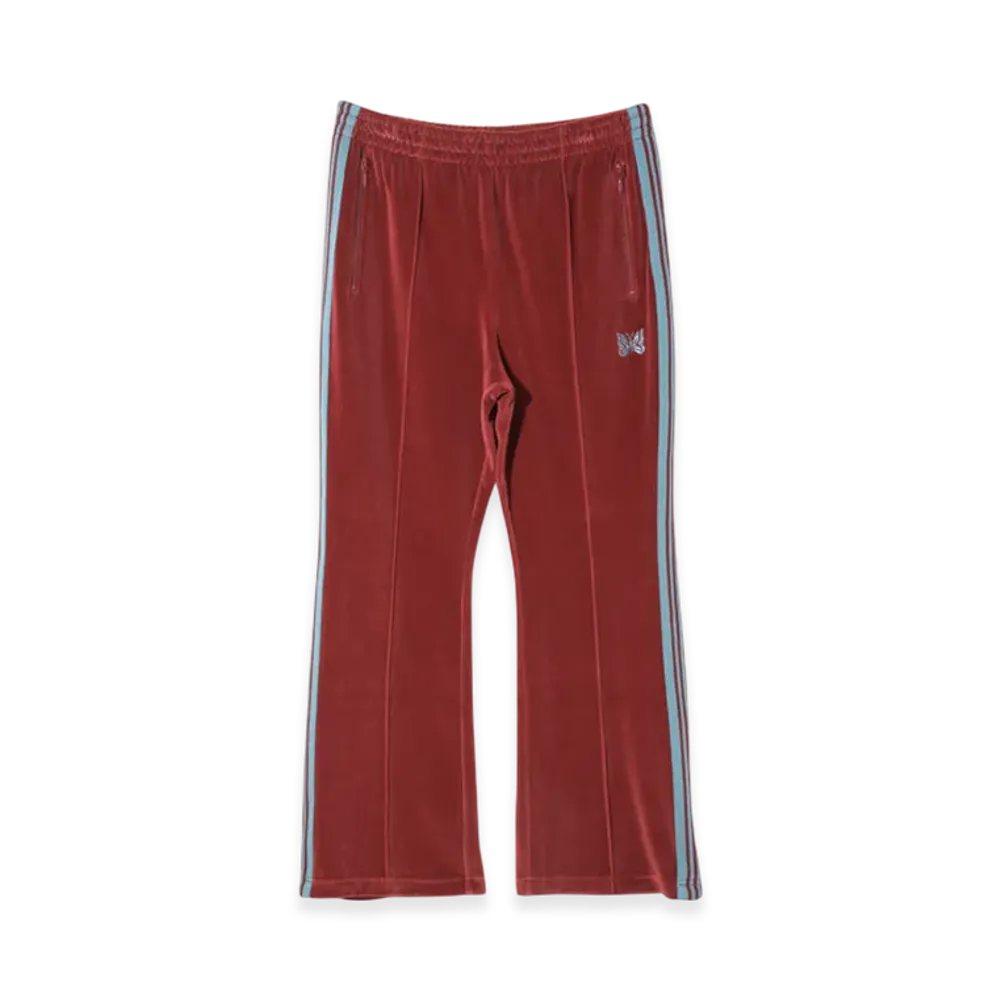 NEEDLES Boot-Cut Track Pant - C/PE Velour "Red"
