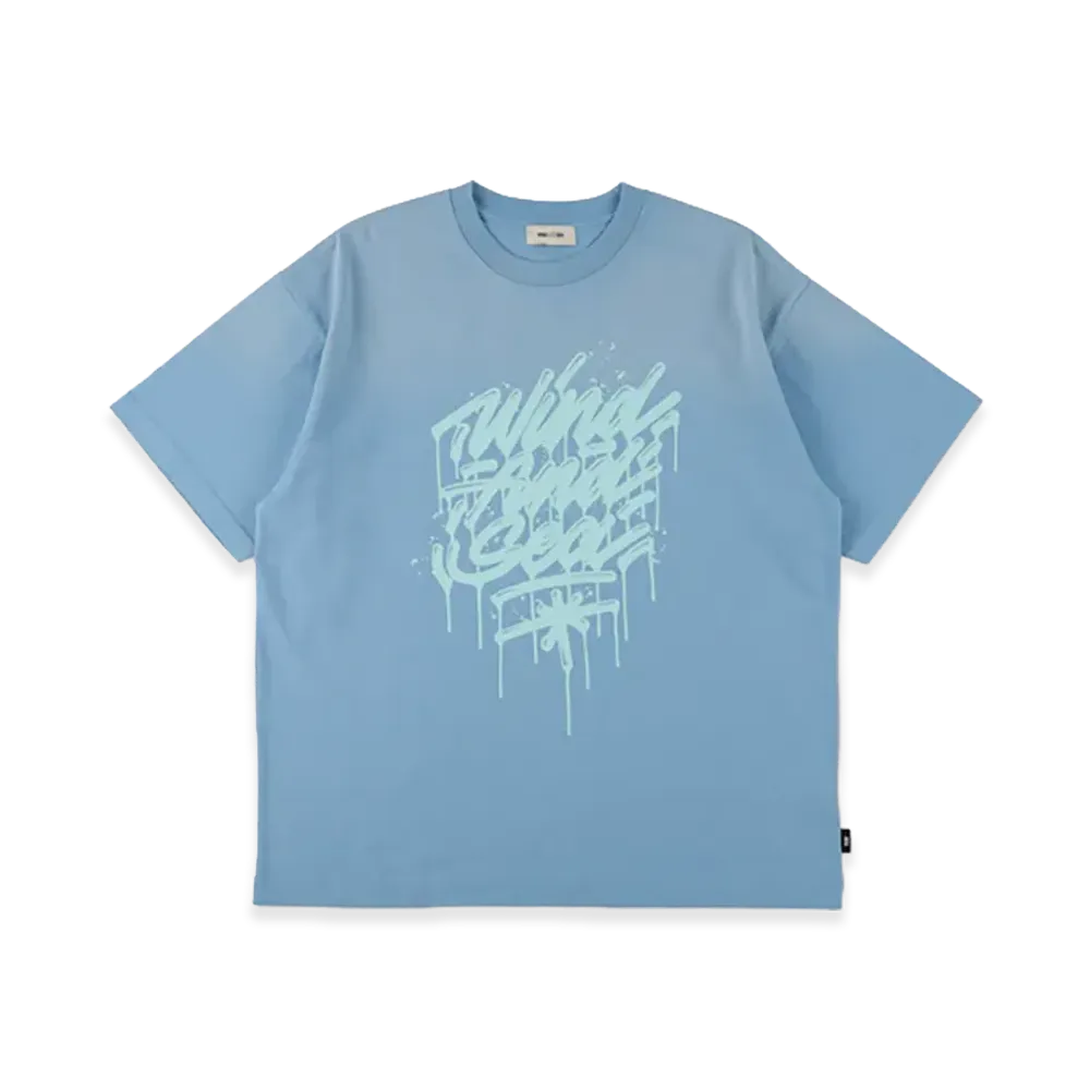 WIND AND SEA x IT'S A LIVING Spray Fade Tee "Blue"