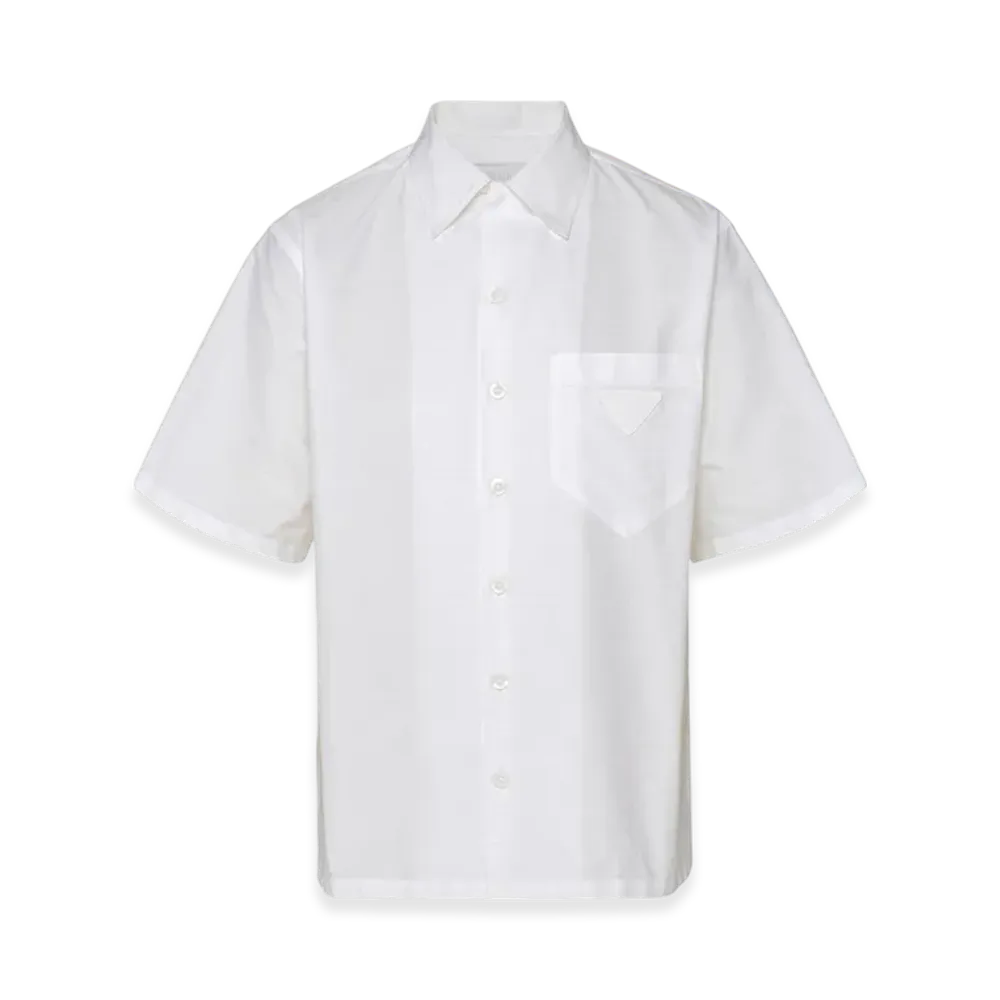 PRADA Short Sleeve Cotton Shirt "White"