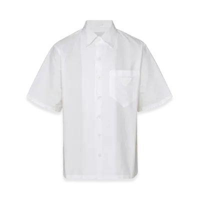 PRADA Short Sleeve Cotton Shirt "White"