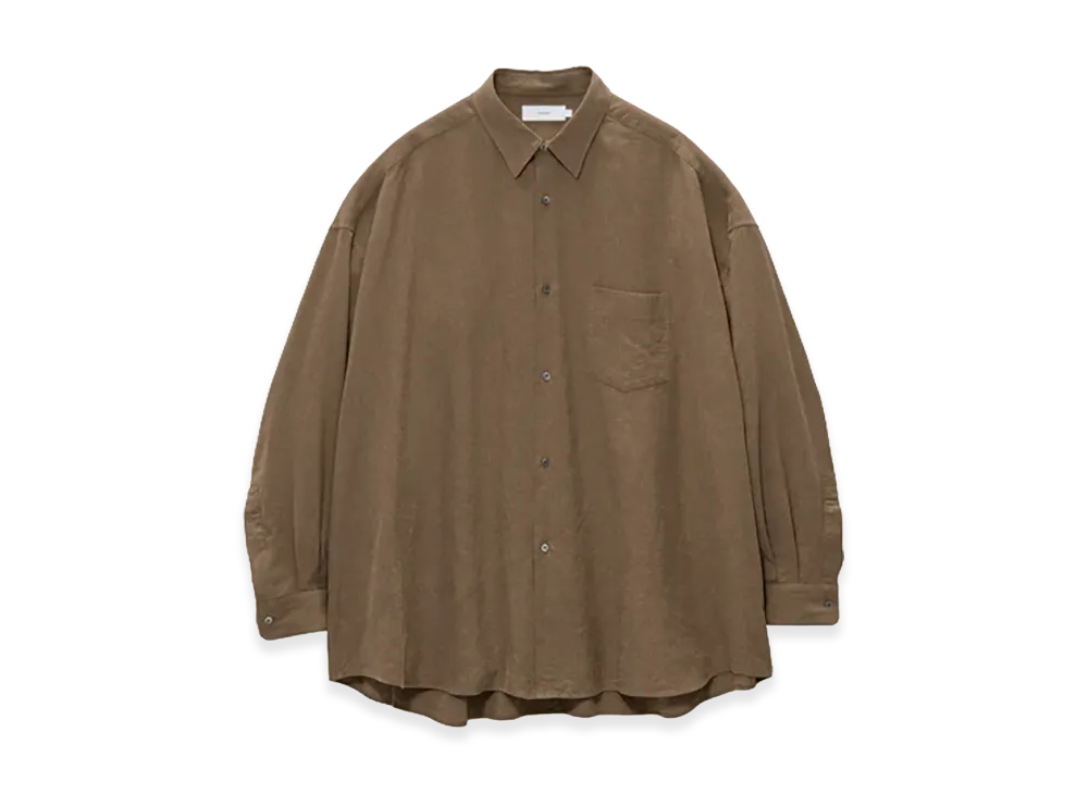 Graphpaper Linen Cupro L/S Oversized Regular Collar Shirt "Brown"