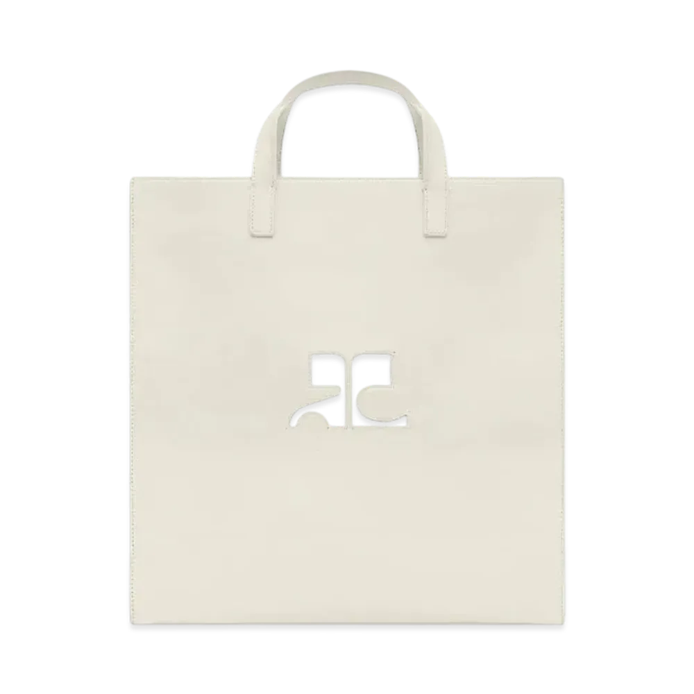 Courreges Reedition Leather Tote Bag "Gray"