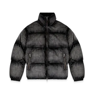 Diesel W-Mons-A Faded Denim Puffer Jacket "Black"
