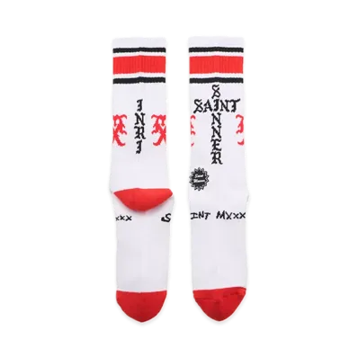 SAINT Mxxxxxx Socks Sinner "White/Red"