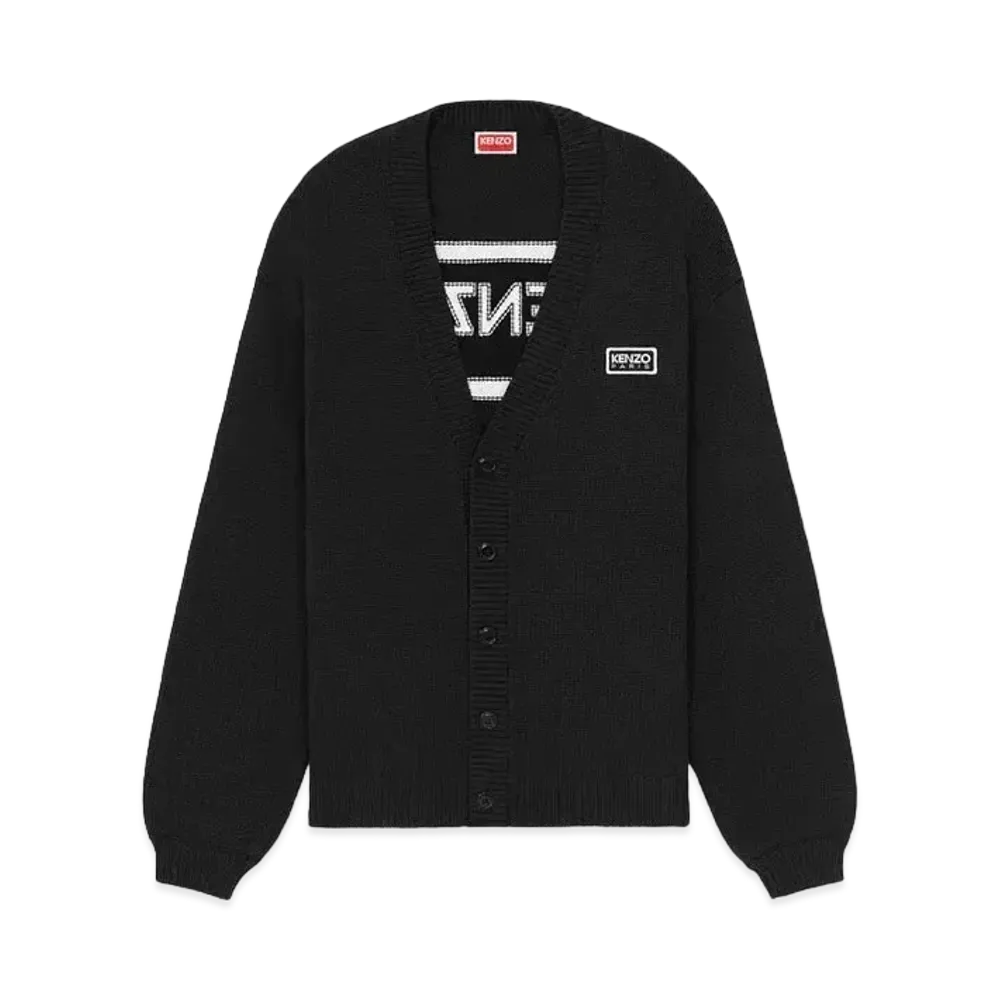 KENZO 'PARIS' Embroidery Cardigan "Black"