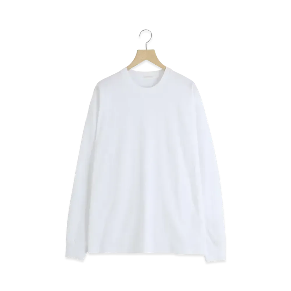 COMOLI Cotton Jersey Long Sleeve T-Shirt "White"