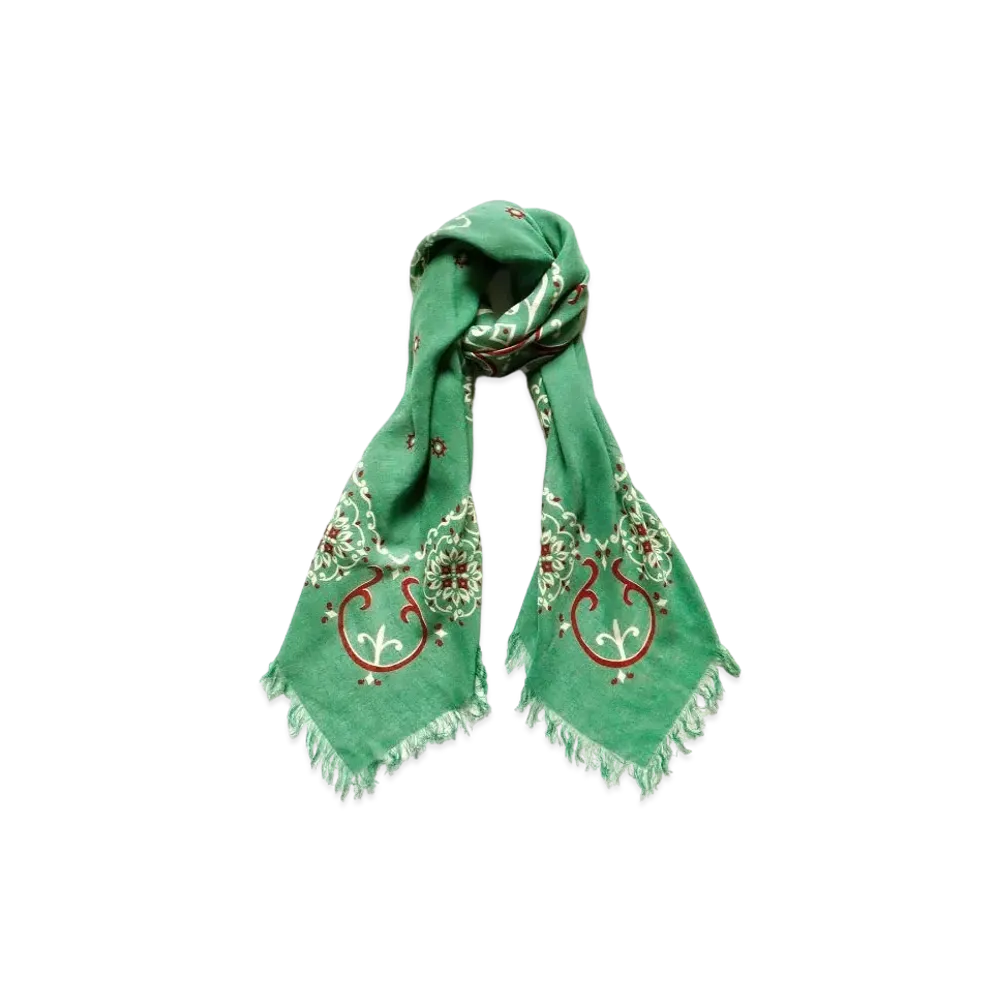KAPITAL Hemp Rayon Fringe Stall "Green"