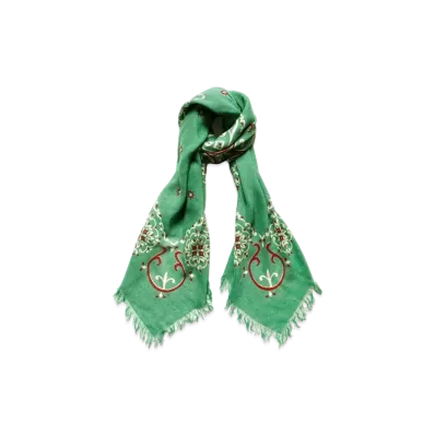 KAPITAL Hemp Rayon Fringe Stall "Green"
