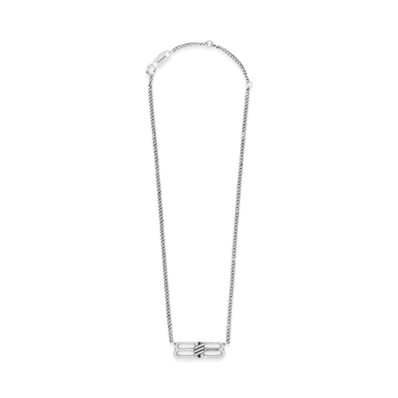 BALENCIAGA BB Icon Necklace "Antique Silver"