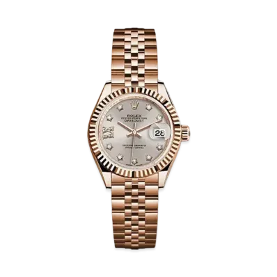 ROLEX Datejust 28 Silver Dial 10P Diamonds 279175G