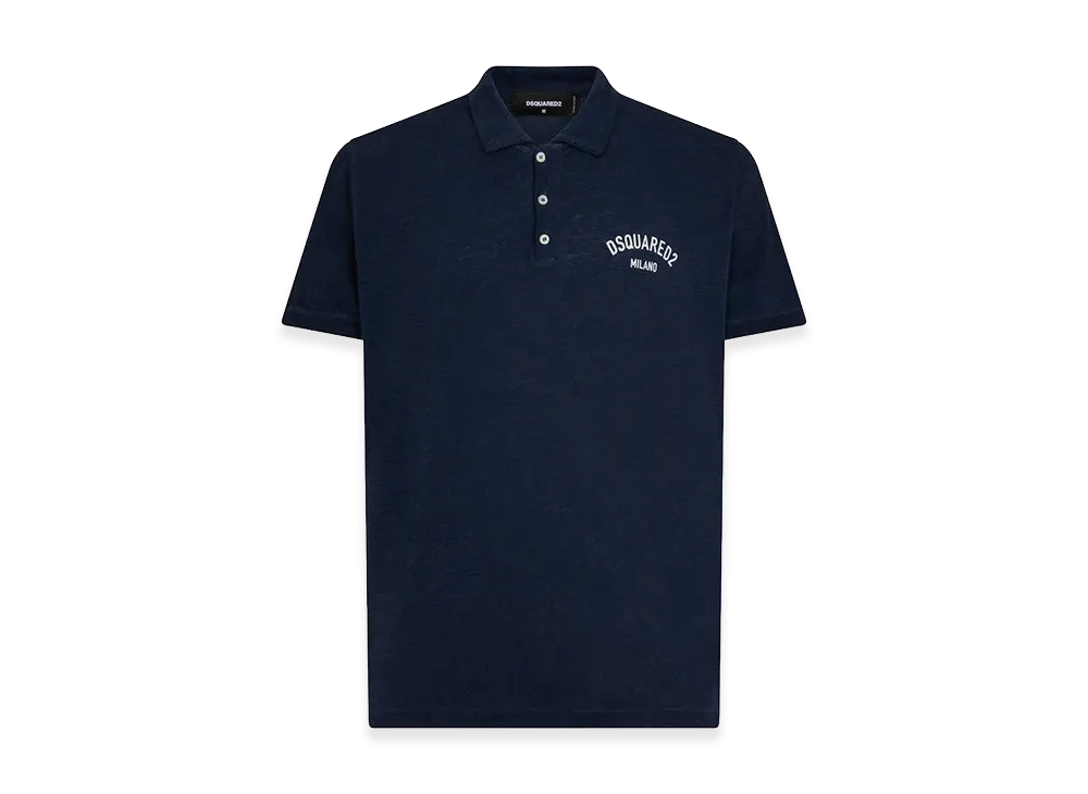 DSQUARED2 Milano Tennis Fit Polo Shirt "Navy"