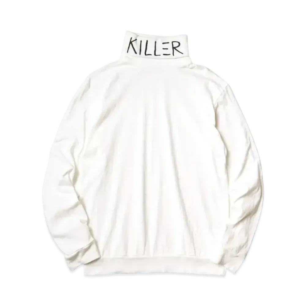 KAPITAL 18.5/- High Neck Long Tee "White"