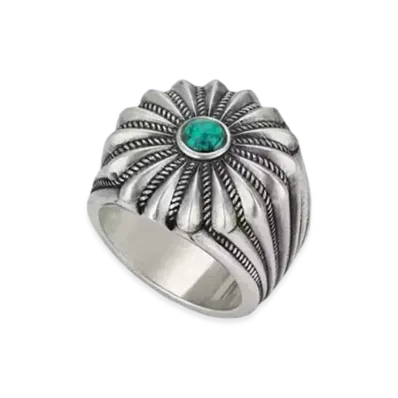 GUCCI Floral Motif Ring "Silver"
