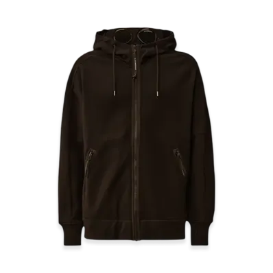 C.P. Company Diagonal Raised Fleece Goggle Sweatshirt "Black"