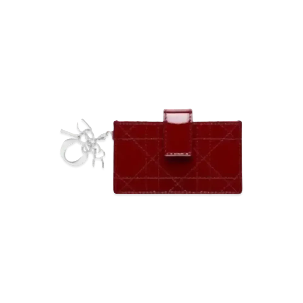 Dior Patent Carflight Card Holder "Cherry Red"