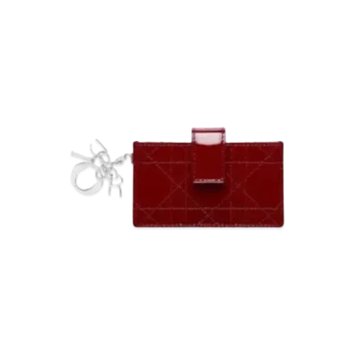 Dior Patent Carflight Card Holder "Cherry Red"