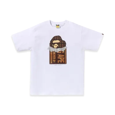A BATHING APE Chocolate Bar Ape Head Tee "White"