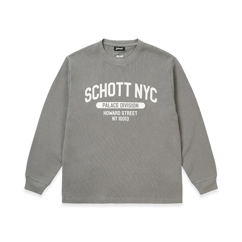 PALACE x Schott Waffle Longsleeve "Grey"