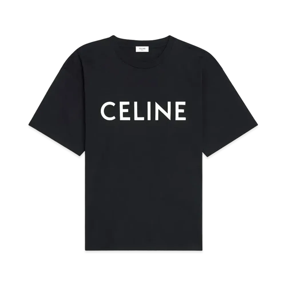 CELINE Men's Celine Loose T-shirt In Cotton Jersey "Black/White"