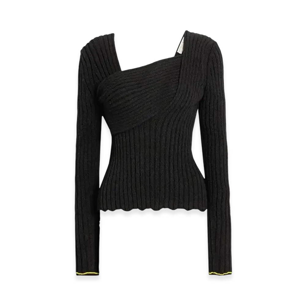 Bottega Veneta Women's Textured Boucle Sweater "Black"