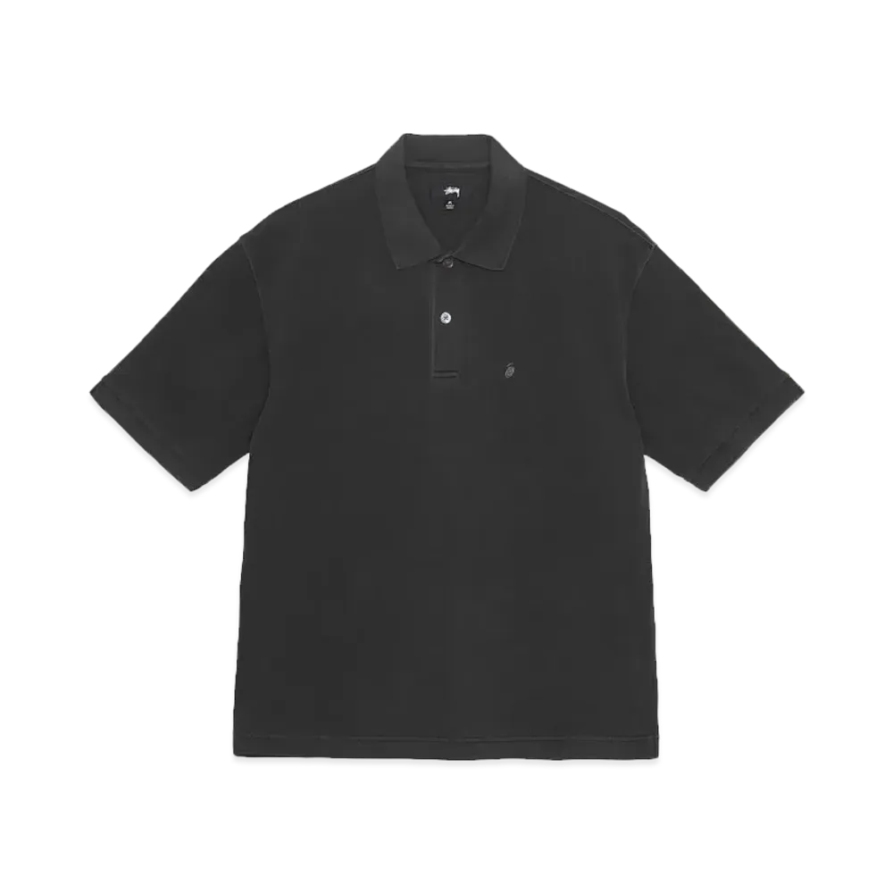 Stussy Pigment Dyed Pique Polo "Black"